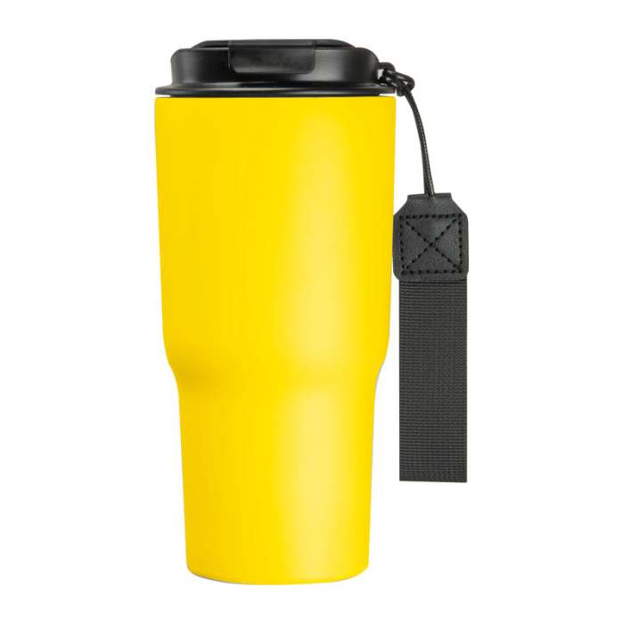 Rozsdamentes acél termosz pohár, 550 ml, sárga | Reklámajándék, reklámtárgy, céges ajándék, egyedi reklámajándék Reklámajándék | Rozsdamentes acél termosz pohár, 550 ml, sárga