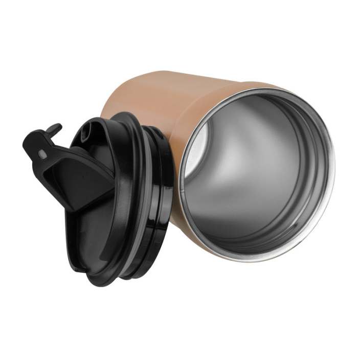 Rozsdamentes acél utazóbögre 350ml, bézs | Reklámajándék, reklámtárgy, céges ajándék, egyedi reklámajándék Reklámajándék | Rozsdamentes acél utazóbögre 350ml, bézs