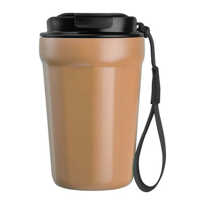 Rozsdamentes acél utazóbögre 350ml, bézs | Reklámajándék, reklámtárgy, céges ajándék, egyedi reklámajándék Reklámajándék | Rozsdamentes acél utazóbögre 350ml, bézs