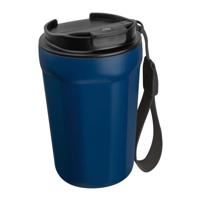 Rozsdamentes acél utazóbögre 350ml, sötétkék | Reklámajándék, reklámtárgy, céges ajándék, egyedi reklámajándék Reklámajándék | Rozsdamentes acél utazóbögre 350ml, sötétkék