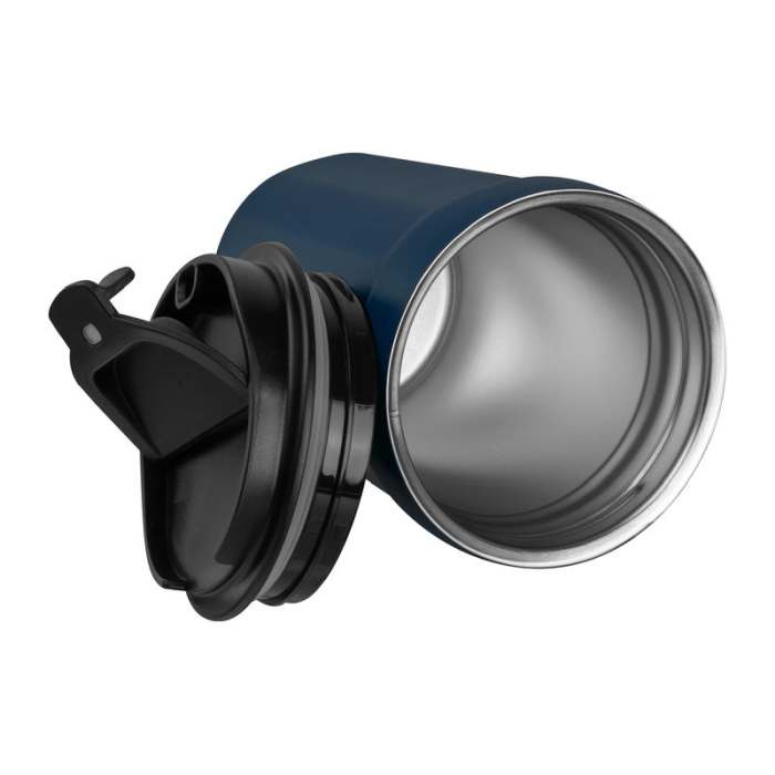 Rozsdamentes acél utazóbögre 350ml, sötétkék | Reklámajándék, reklámtárgy, céges ajándék, egyedi reklámajándék Reklámajándék | Rozsdamentes acél utazóbögre 350ml, sötétkék