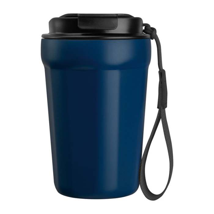 Rozsdamentes acél utazóbögre 350ml, sötétkék | Reklámajándék, reklámtárgy, céges ajándék, egyedi reklámajándék Reklámajándék | Rozsdamentes acél utazóbögre 350ml, sötétkék