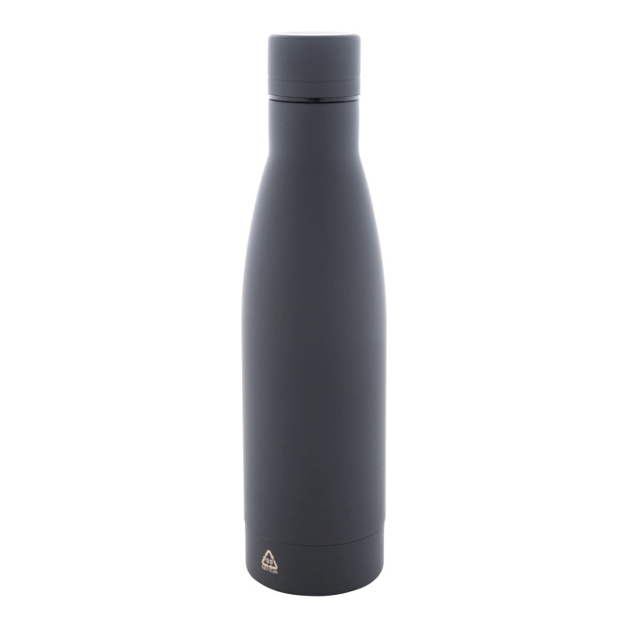 Reklámajándék | Rubbar újrahasznosított rozsdamentes acél kulacs, szürke, 750 ml