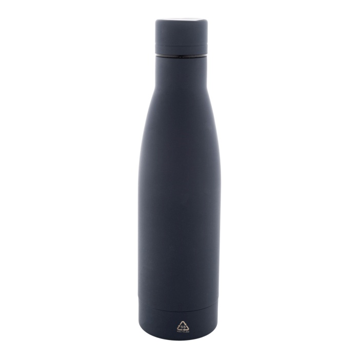 Reklámajándék | Rubbar újrahasznosított rozsdamentes acél kulacs, szürke, 750 ml