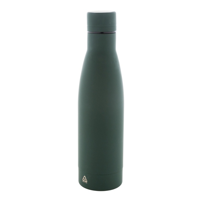 Reklámajándék | Rubbar újrahasznosított rozsdamentes acél kulacs, zöld, 750 ml