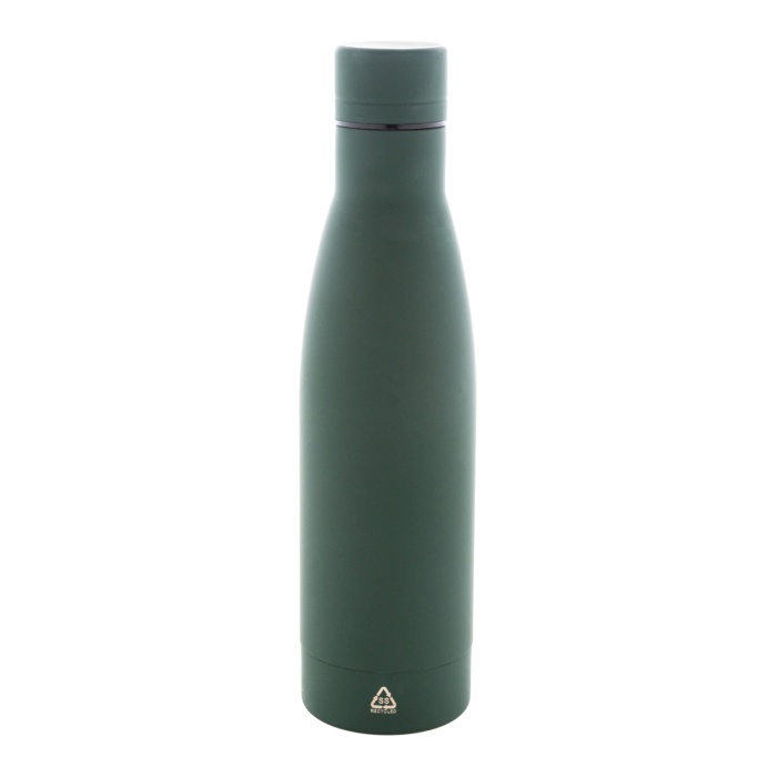 Reklámajándék | Rubbar újrahasznosított rozsdamentes acél kulacs, zöld, 750 ml