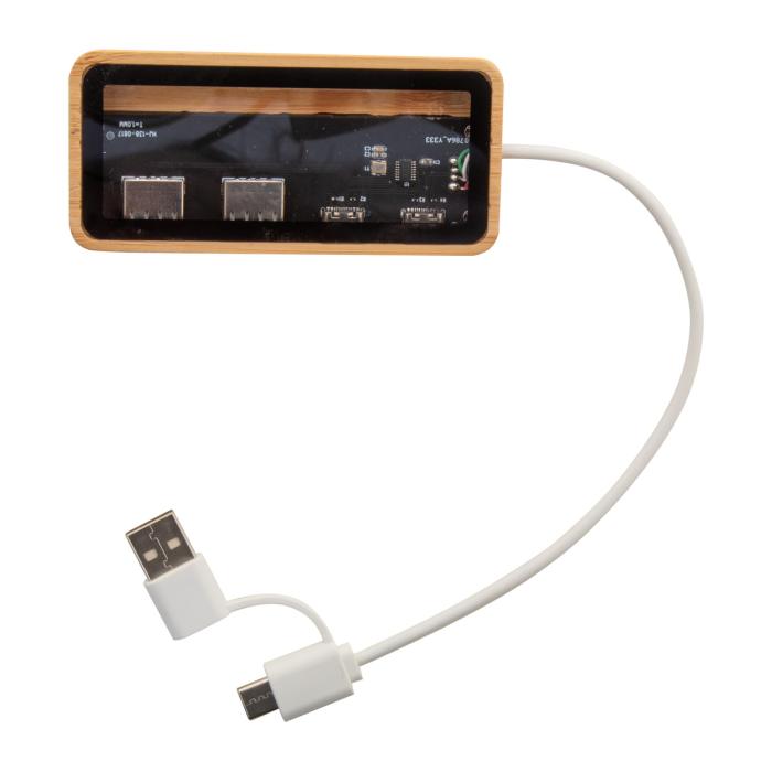 Reklámajándék | SeeHub átlátszó USB hub, natúr