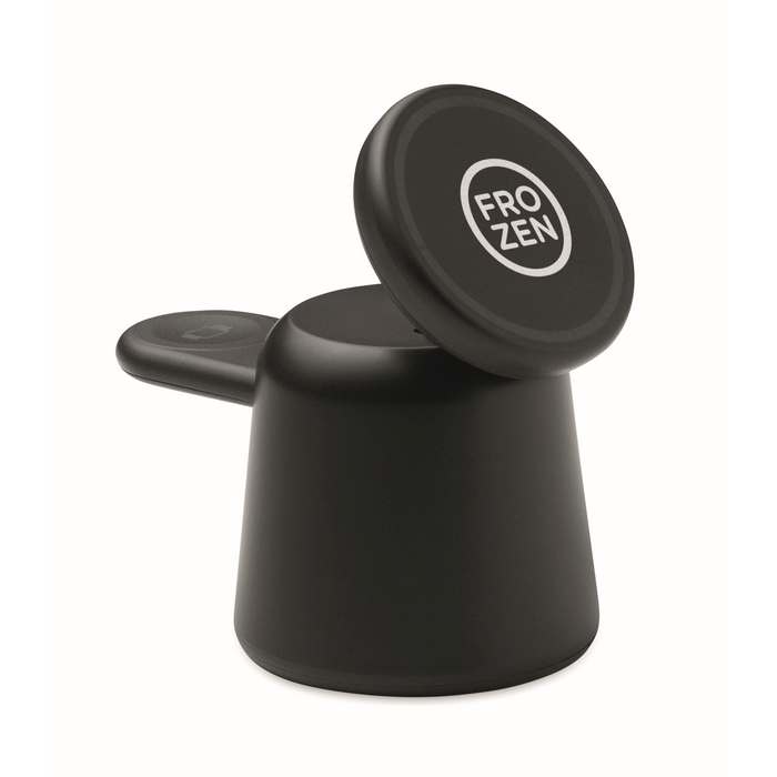 Simpa 3 az 1-ben vez. n. töltő 15W, fekete | Reklámajándék, reklámtárgy, céges ajándék, egyedi reklámajándék Reklámajándék | Simpa 3 az 1-ben vez. n. töltő 15W, fekete