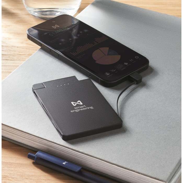 Reklámajándék | Slimpo Mágneses powerbank 2500 mAh, fekete
