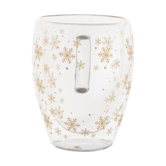 Reklámajándék | Snostro karácsonyi üveg thermo bögre, átlátszó
