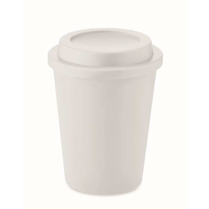 Sora duplafalú PP pohár 300 ml, fehér