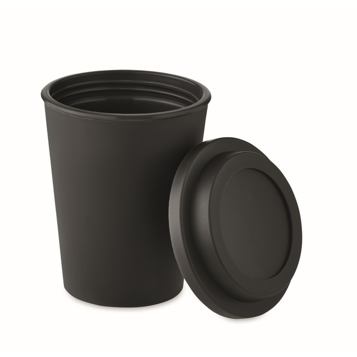 Sora duplafalú PP pohár 300 ml, fekete