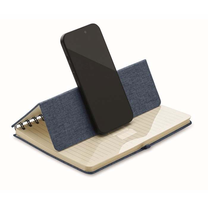 Strata A5 notesz telefontartóval, kék | Reklámajándék, reklámtárgy, céges ajándék, egyedi reklámajándék Reklámajándék | Strata A5 notesz telefontartóval, kék