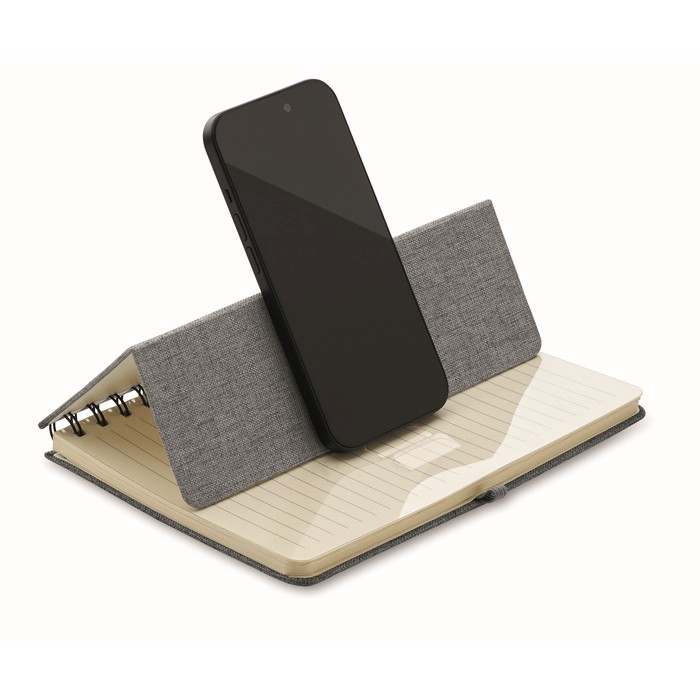 Reklámajándék | Strata A5 notesz telefontartóval, szürke