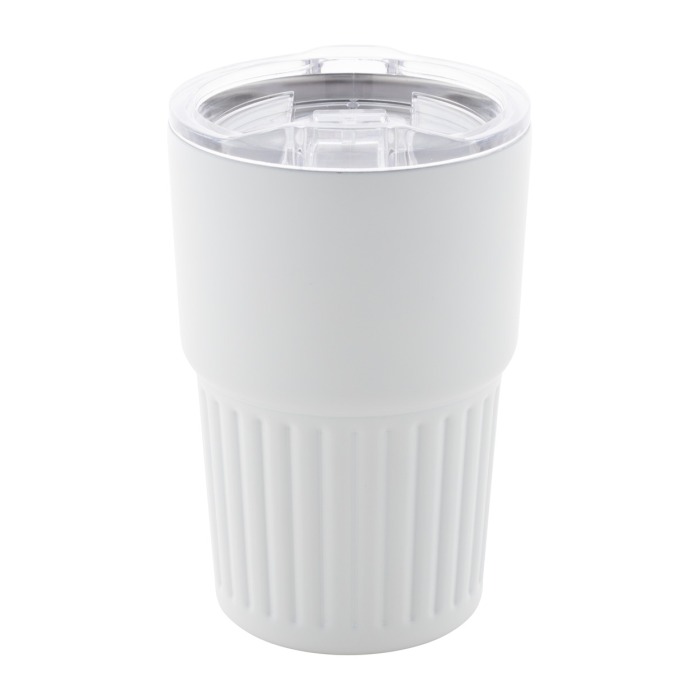 Reklámajándék | Streaky Grab thermo bögre, fehér, 470 ml