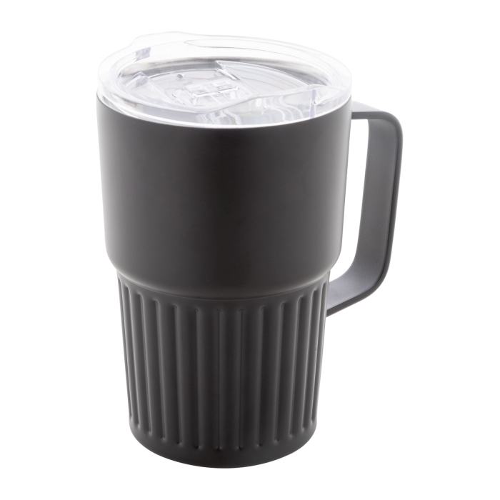 Reklámajándék | Streaky Grab thermo bögre, fekete, 470 ml