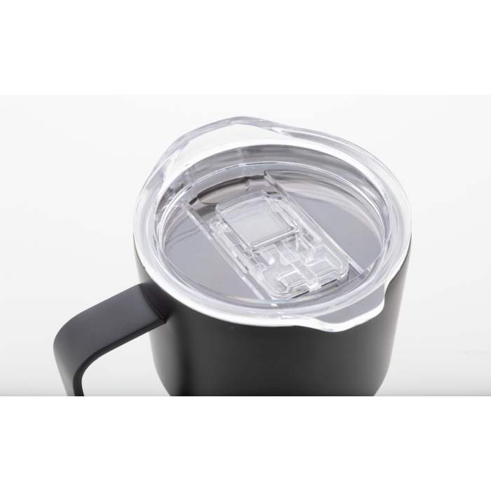 Reklámajándék | Streaky Grab thermo bögre, fekete, 470 ml