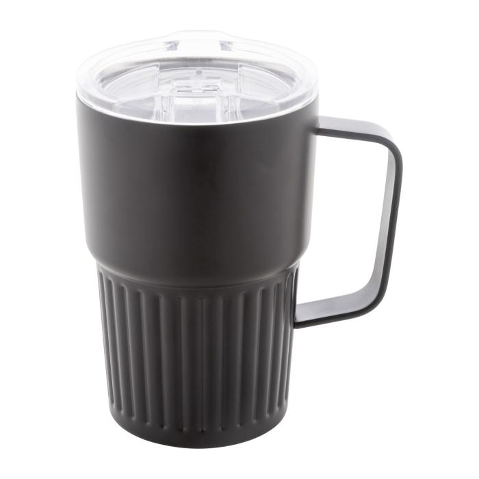 Reklámajándék | Streaky Grab thermo bögre, fekete, 470 ml