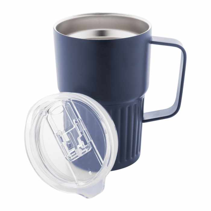 Reklámajándék | Streaky Grab thermo bögre, sötétkék, 470 ml