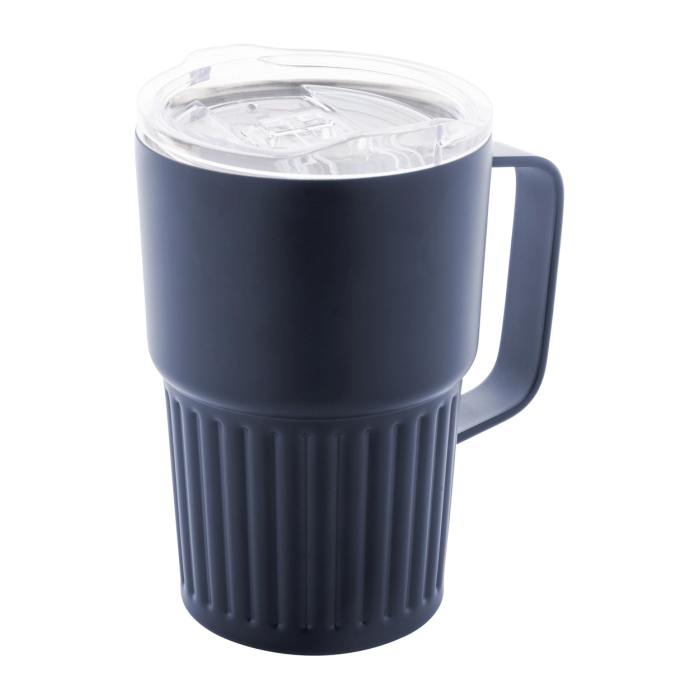 Reklámajándék | Streaky Grab thermo bögre, sötétkék, 470 ml