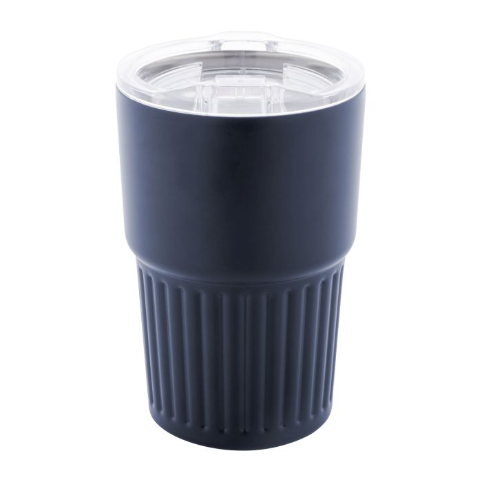 Reklámajándék | Streaky Grab thermo bögre, sötétkék, 470 ml