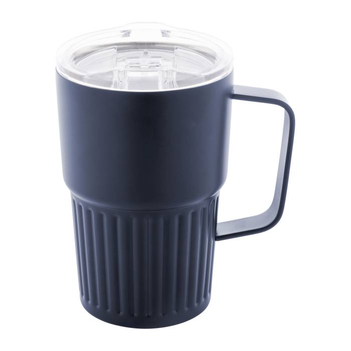 Reklámajándék | Streaky Grab thermo bögre, sötétkék, 470 ml