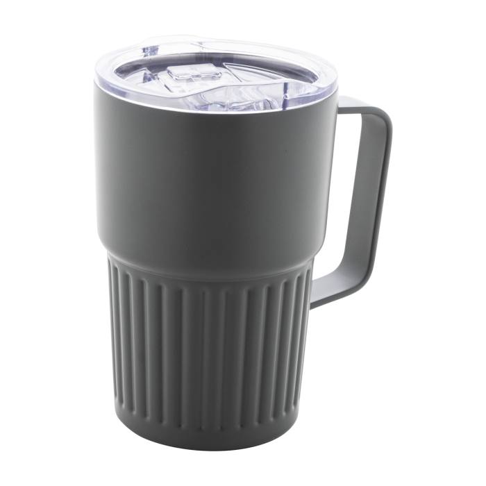 Reklámajándék | Streaky Grab thermo bögre, szürke, 470 ml