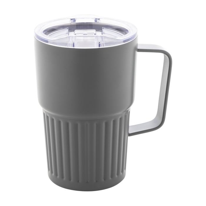 Reklámajándék | Streaky Grab thermo bögre, szürke, 470 ml