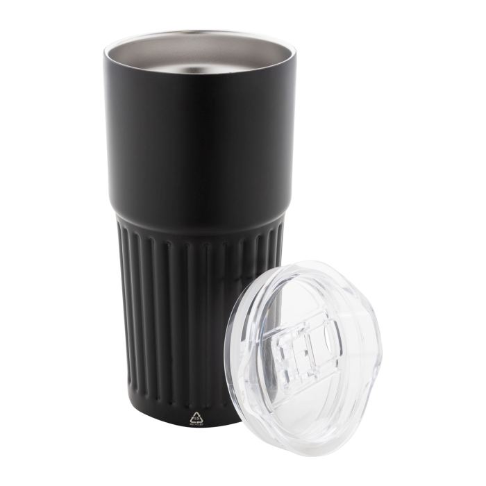 Reklámajándék | Streaky Tall thermo pohár, fekete, 600 ml