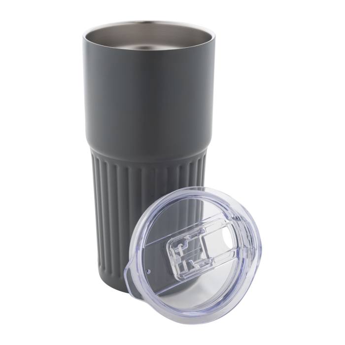 Reklámajándék | Streaky Tall thermo pohár, szürke, 600 ml
