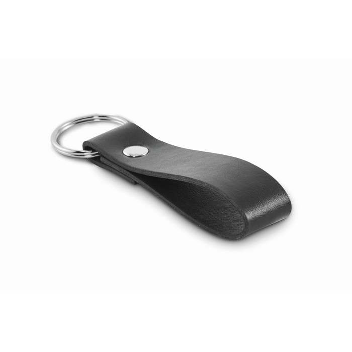 Reklámajándék | Strokey PU pántos kulcstartó, fekete