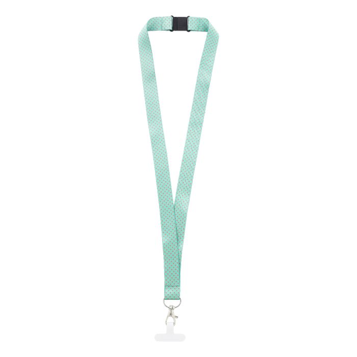 Reklámajándék | Subyard Mobile Slim Safe egyedi RPET mobiltartós nyakpánt, fehér