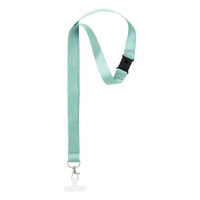 Reklámajándék | Subyard Mobile Slim Safe egyedi RPET mobiltartós nyakpánt, fehér