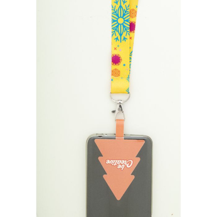 Reklámajándék | Subyard Mobile Xmas Safe egyedi RPET mobiltartós nyakpánt, fehér