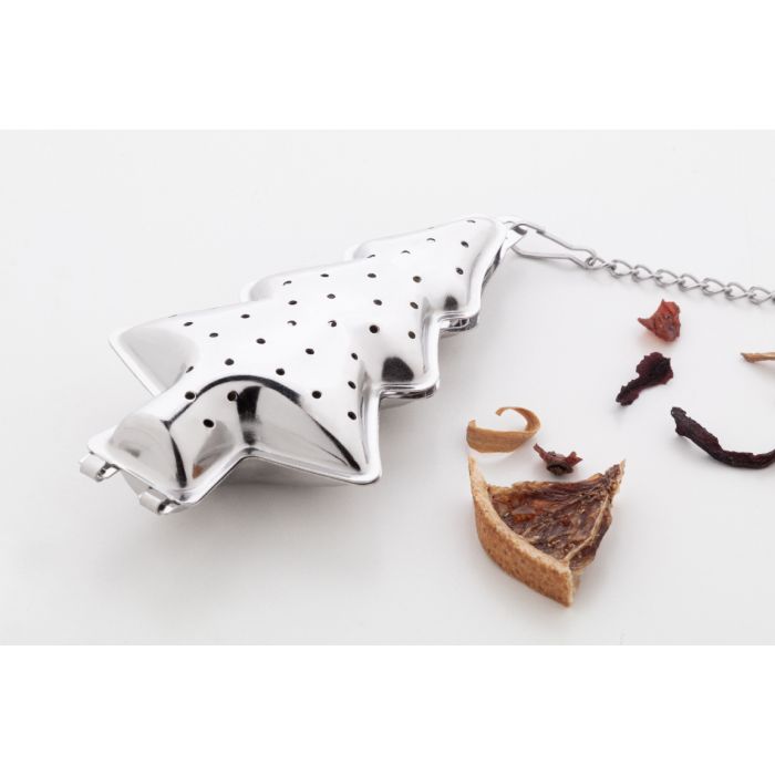 Reklámajándék | Suodatee karácsonyi teafűtartó, karácsonyfa, ezüst