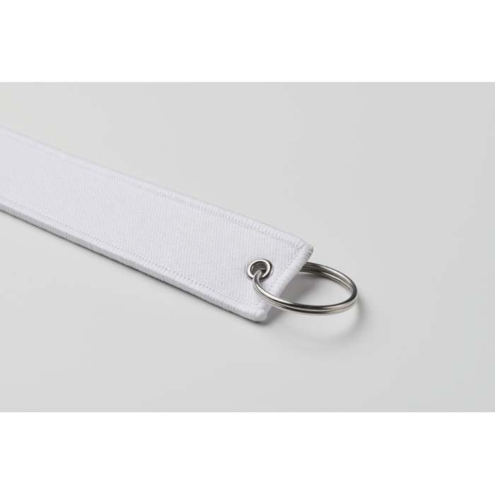 Reklámajándék | Takeoff Címkés kulcstartó, fehér