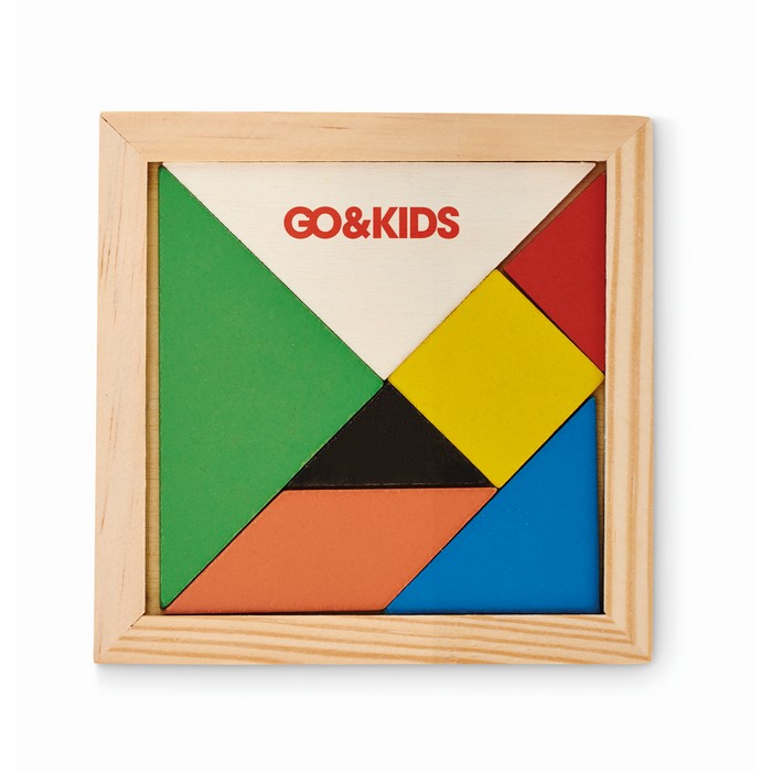 Tangram tangram kirakó játék fából, natúr