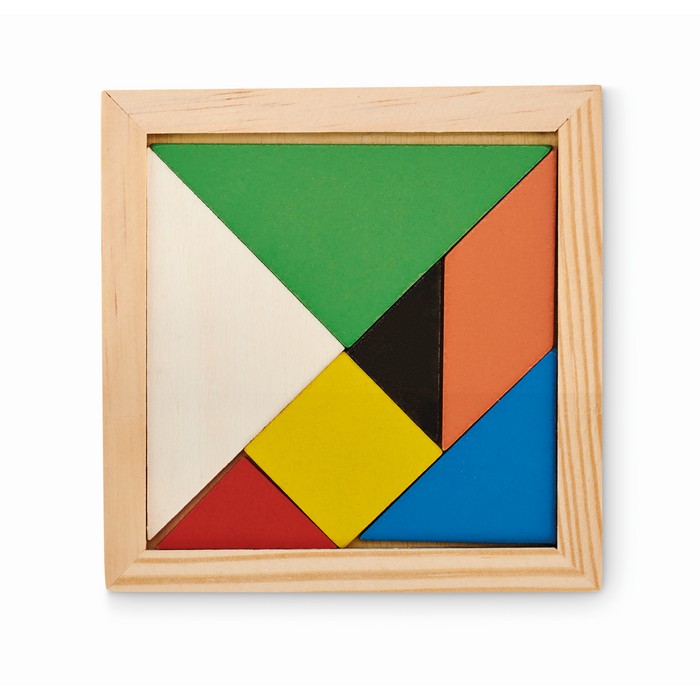 Tangram tangram kirakó játék fából, natúr