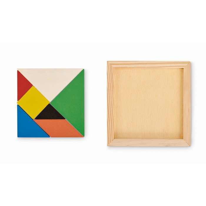 Tangram tangram kirakó játék fából, natúr