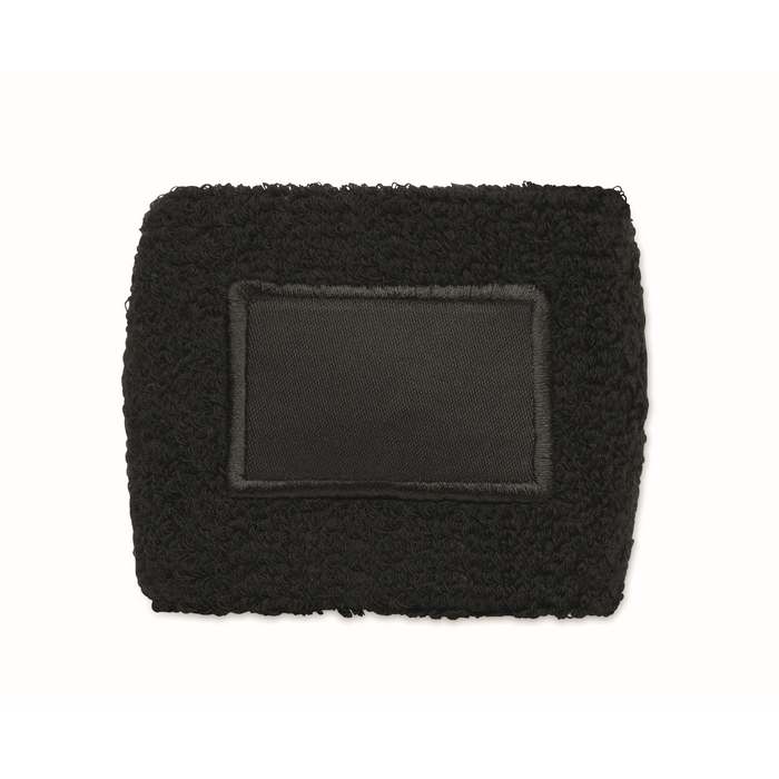 Reklámajándék | Tekubi Poliészter-pamut csuklópánt, fekete