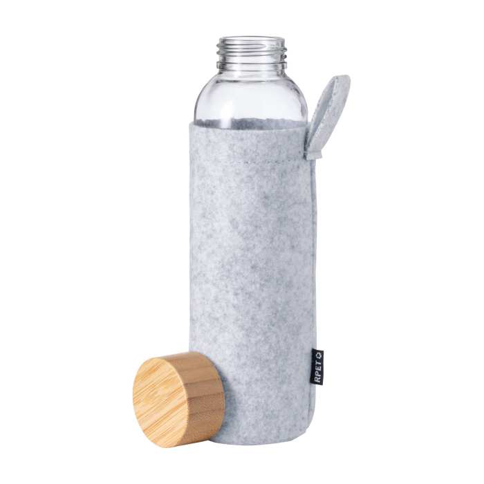 Reklámajándék | Tokol üveg kulacs, szürke, 500 ml