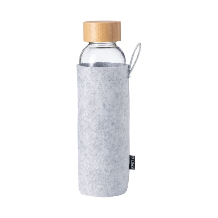 Reklámajándék | Tokol üveg kulacs, szürke, 500 ml