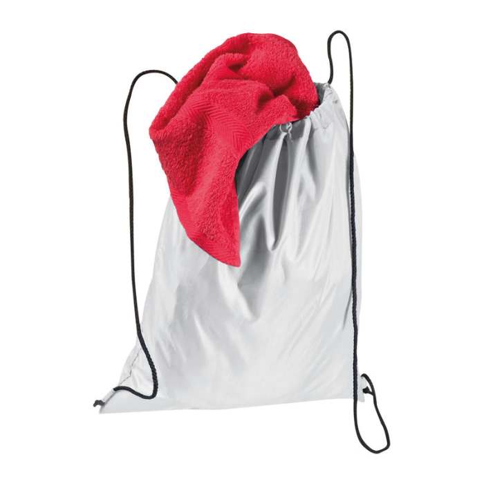 Reklámajándék | Tornazsák újrahasznosított poliészterből, fehér
