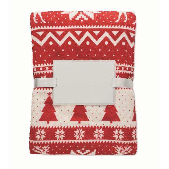 Reklámajándék | Tosti RPET fleece takaró 190 g/m², piros