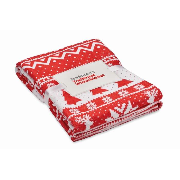Reklámajándék | Tosti RPET fleece takaró 190 g/m², piros