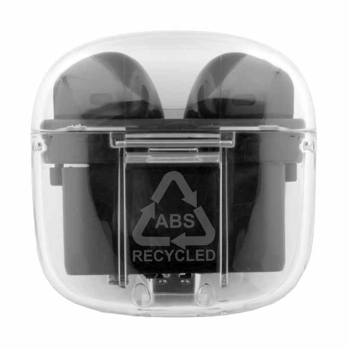 Reklámajándék | Trance RABS átlátszó bluetooth fülhallgató, fekete