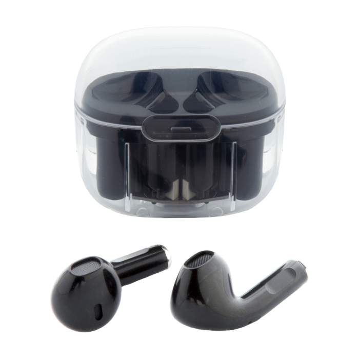 Reklámajándék | Trance RABS átlátszó bluetooth fülhallgató, fekete