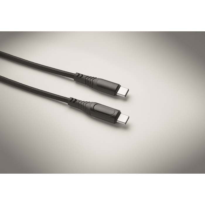 Reklámajándék | Typso 100W C típusú töltőkábel, fekete