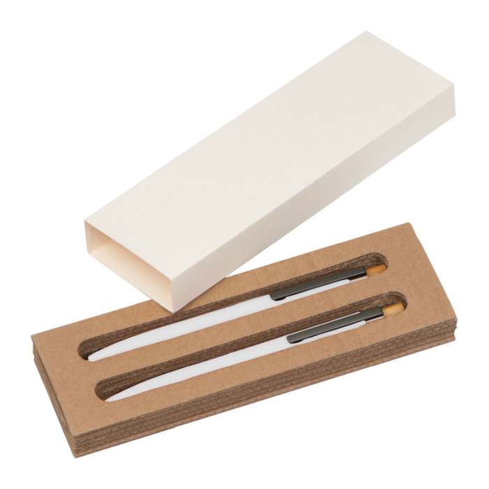 Újrahasznosított alumínium írószer készlet, fehér | Reklámajándék, reklámtárgy, céges ajándék, egyedi reklámajándék Reklámajándék | Újrahasznosított alumínium írószer készlet, fehér