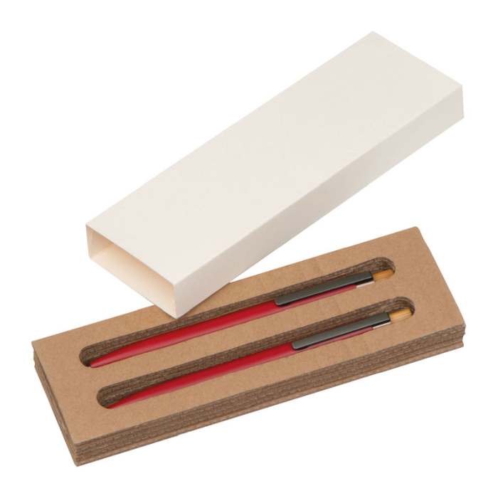 Újrahasznosított alumínium írószer készlet, piros | Reklámajándék, reklámtárgy, céges ajándék, egyedi reklámajándék Reklámajándék | Újrahasznosított alumínium írószer készlet, piros